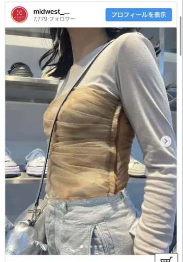 Chika Kisada 시어 튤 뷔스티에 살몬 핑크