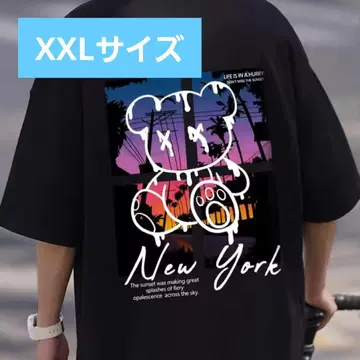 뉴욕 그래픽 티셔츠 블랙 2XL 사이즈