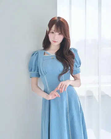 RoseMuse 레이스 데님 원피스 데님 원피스