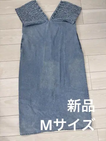 시마무라 데님 셔링 원피스 중파랑 M 택 포함 새상품