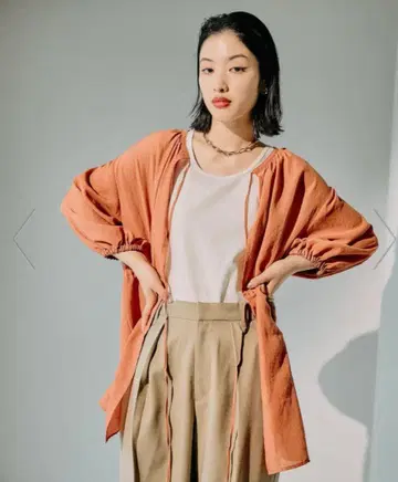 LEPSIM 돌려입기 5부 블라우스 오렌지 2개 세트