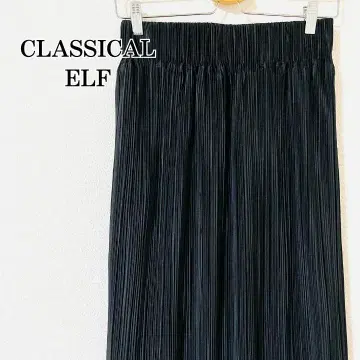 CLASSICAL ELF 플리츠 롱 스커트 블랙 사이즈 M-L