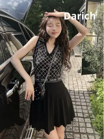 다리치 DD 다이아 플리츠 니트 미니 원피스