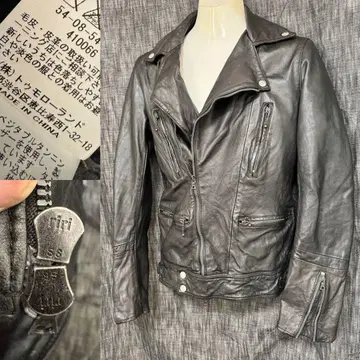 정가 86900엔 베지터블 탄닌 램 가죽 riri 지퍼 라이더 블랙