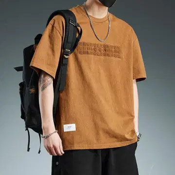 브라운 로고 티셔츠 L 사이즈