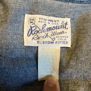 Rockmount Ranch Wear 데님 셔츠, 콘초 버튼
