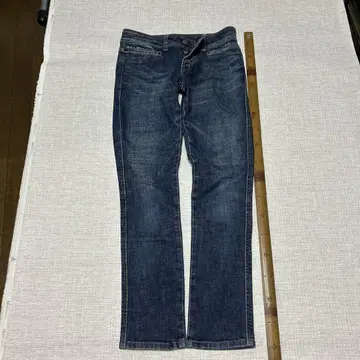헤이세이 갸루 y2k 다크 블루 슬림 핏 데님