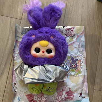 시크릿 BabyThree 베이비 쓰리 서 있는 귀 토끼 봉제 인형 보라색