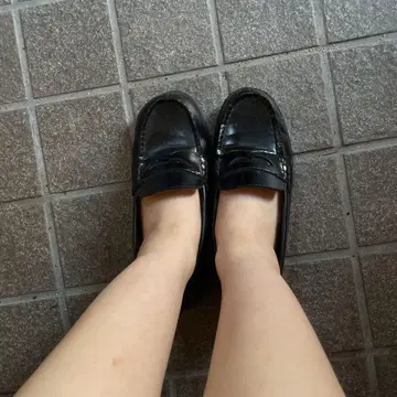 블랙 로퍼 합성 피혁
