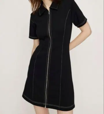 Sly FRONT ZIP BACK OPEN 숏 원피스