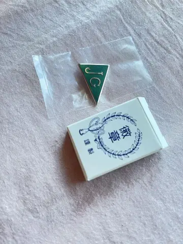 JG 로고가 있는 삼각형 핑 배지