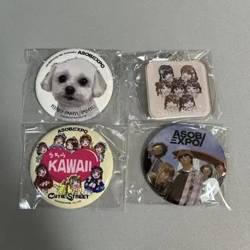 ASOBIEXPO 캔뱃지 아크릴 키 4개 세트