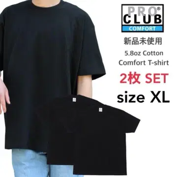 미사용 새상품 프로 클럽 컴포트 무지 반팔 티셔츠 블랙 XL 2장 세트