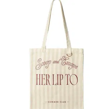herlipto 아이스크림 베이지 스트라이프 토트백