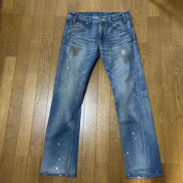 미스터 올리브 셀비치 유즈드 가공 데님 30 백 러쉬 빨간색 귀