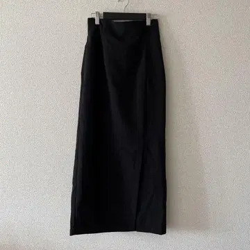 센스 오브 플레이스 린넨 라이크 슬릿 타이트 스커트 블랙