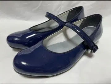 water massage 히메코 에나멜 펌프스 스트랩 네이비