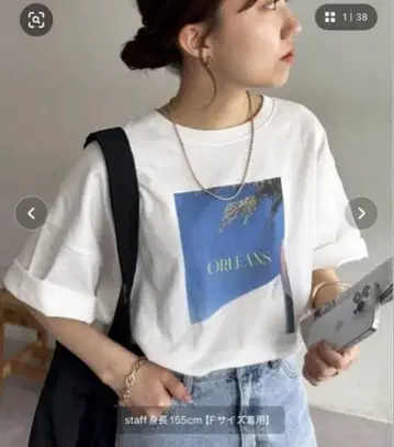 discoat 모듬 포토 프린트 빅 티셔츠