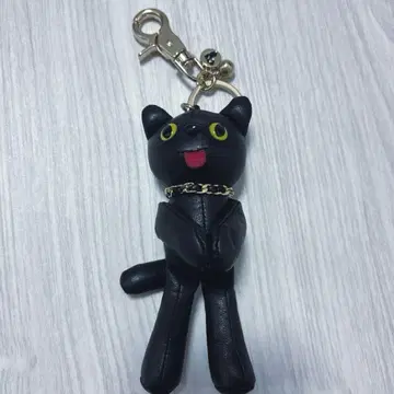 COMFORT MUNK KeyRing 가죽 검은 고양이