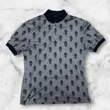 Alexander McQueen 스컬 패턴 피케 셔츠