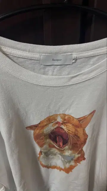 harapeco Neko Tee (Akubi) - 화이트 사이즈 L