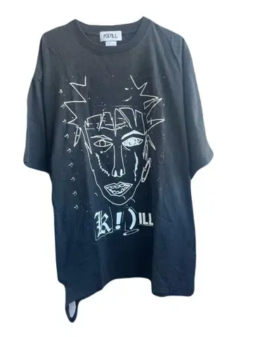 KIDILL 그래픽 티셔츠 USA TOUR 데미지 가공 XL