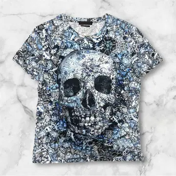 Alexander McQueen 스컬 프린트 티셔츠 블루 계열