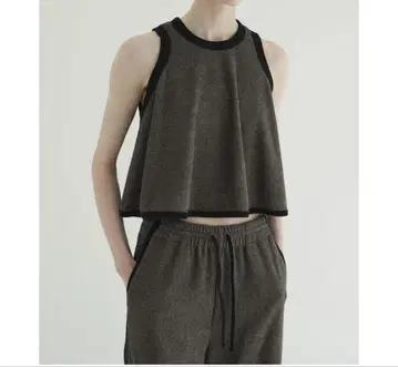 clane 클라네 PILE FLARE TANK TOPS 브라운