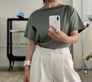 FUMIKA UCHIDA 보트넥 티셔츠 화이트