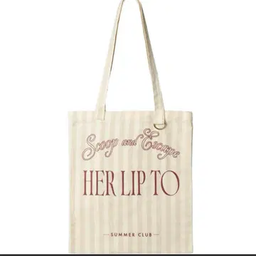 herlipto 아이스크림 베이지 스트라이프 토트백