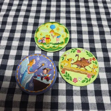 디즈니 Disney 자수 캔뱃지 푸우 피노키오 라이온 킹