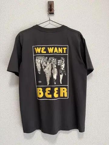 WHW WE WANT BEER 그래픽 티셔츠 블랙
