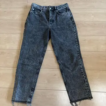 H&M 블랙 데님 컷오프 청바지 마무지 청바지