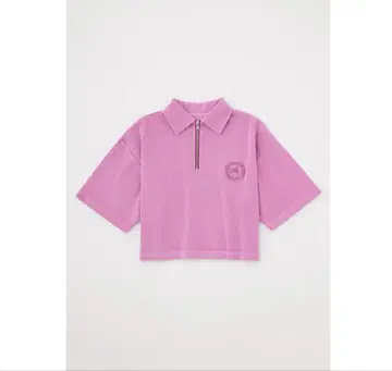MOUSSY 하프 지퍼 숏 기장 피케 셔츠 미사용 새상품 퍼플