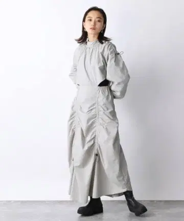 지나시스 나일론 허리 홀드 로스트 원피스 JEANASIS 블랙