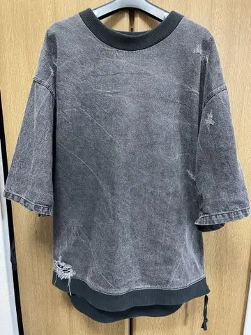 ZARA 데님 풀오버 티셔츠 오버 사이즈 반팔 티셔츠