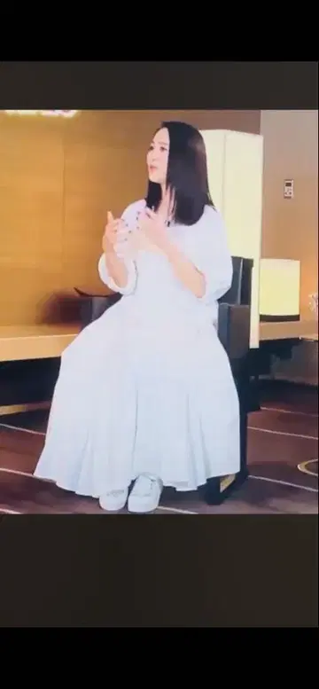 화이트 롱 드레스 벌룬 슬리브 마츠다 세이코 원피스