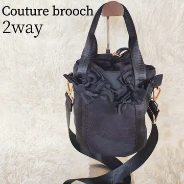 Couture brooch 메니 리본 미니 바스켓 백 2way 블랙