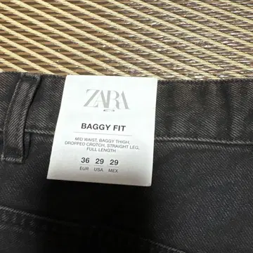 자라 BAGGY FIT 스트레이트 데님 36