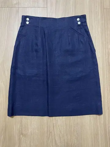 Ralph Lauren 네이비 린넨 타이트 스커트 160