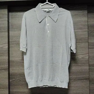 JOHN SMEDLEY 스트라이프 반팔 피케 셔츠