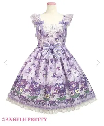 Angelic Pretty 레이시 팬지 점퍼 스커트와 블라우스