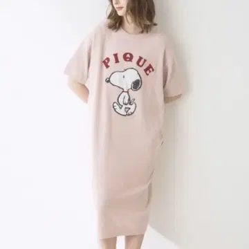 젤라또피케 스누피 자카드 원피스 반팔 핑크 봄/여름