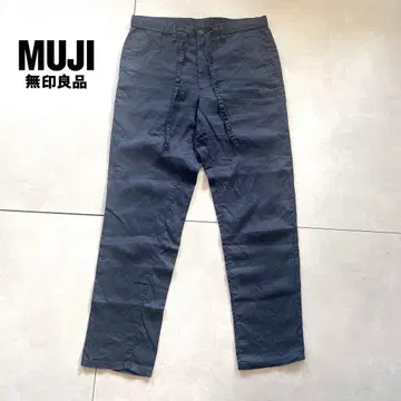 [몇 번만 착용] MUJI 네이비 린넨 팬츠 남성용 L 무인양품