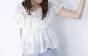 시어 로스트 개더 블라우스