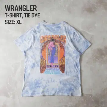 Wrangler 90s 싱글 스티치 프린트 T 셔츠 타이다이 XL