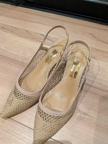 GRISE 5cm 포인트 테드 메쉬 슬링백
