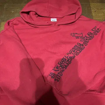 Kidz Haney x WEGO 빨간색 후드 부착 후드티