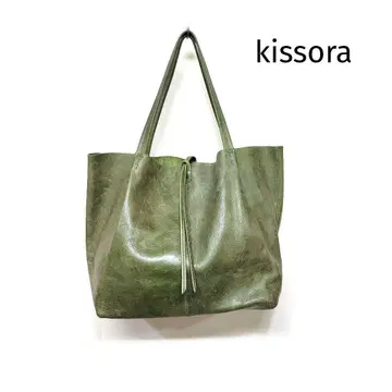 kissora 키소라 키소라 가죽 토트백 모스그린