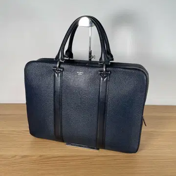펠레 모르비다 비즈니스 백 브리프 케이스 가죽 네이비